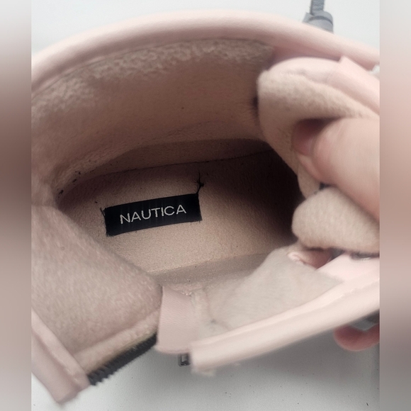 Nautica Dorsay Women's Rain Winter Boots Quilted Rubber Pink Gray Sz 10 Side Zip - Picture 12 of 14